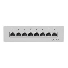LogiLink Panneaux de Brassage Professionnels STP (blindé) pour Table/Mur/Bureau, Gris Clair 8 Ports