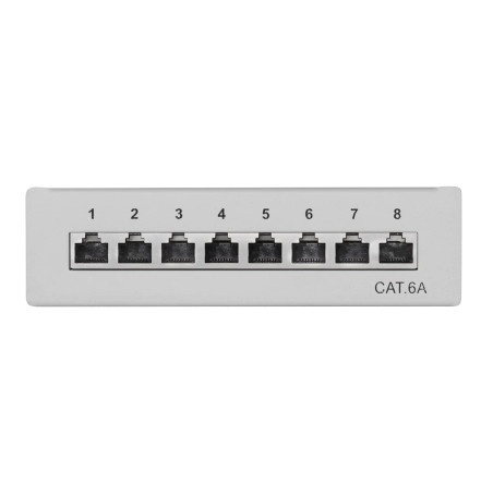 LogiLink Panneaux de Brassage Professionnels STP (blindé) pour Table/Mur/Bureau, Gris Clair 8 Ports