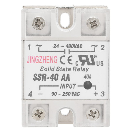 Relais à semiconducteurs Pour processus d'automatisation industrielle 40A Entrée 90-250V AC Sortie 24-480V AC SSR-40AA 3 pôles