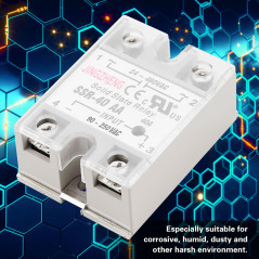Relais à semiconducteurs Pour processus d'automatisation industrielle 40A Entrée 90-250V AC Sortie 24-480V AC SSR-40AA 3 pôles