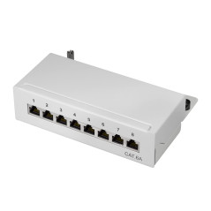 LogiLink Panneaux de Brassage Professionnels STP (blindé) pour Table/Mur/Bureau, Gris Clair 8 Ports
