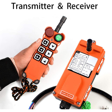 MXBAOHENG Télécommande F21-E1 Grue de Contrôle sans Fil Industrielle AC/DC 1 Emetteur et 1 Récepteur 220V