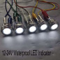 GUUZI 5pcs 12V-24V 19mm LED Métal Indicateur Lampe de Signalisation Étanche avec Fil(Blanc) GUUZI 5pcs 12V-24V 19mm LED Métal Indicateur Lampe de Signalisation Étanche avec Fil(Blanc)