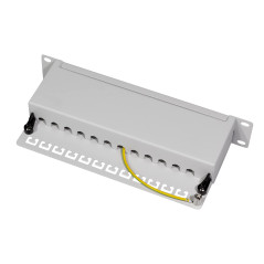 LogiLink Panneau de brassage 12 ports Cat6 RJ45 25,4 cm (10") Blindage intégral Gris (Import Allemagne)