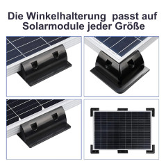 enjoy solar passe-câble double en ABS Spoiler de maintien du module solaire en noir, idéal pour les camping-cars Caravanes Batea
