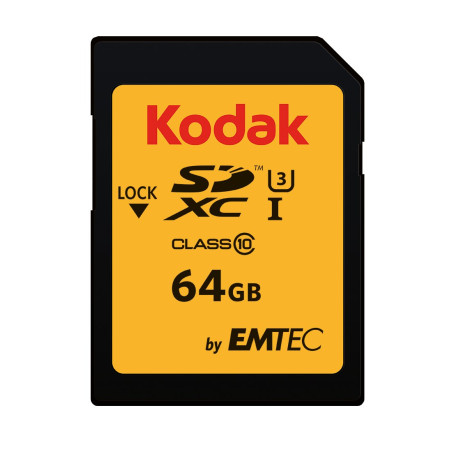 Kodak - Carte SD 64 Go UHS-I U3 V30 SDHC/XC - Carte Mémoire - Vitesse de Lecture 95MB/s Max - Vitesse d'Écriture 85MB/s Max - St