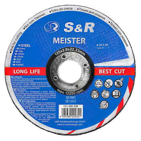 S&R Disque à tronçonner 125 Metal Fer Acier Inox Aluminium. Disque Meuleuse 125 metal Extra fin - 25 Disques pour Meuleuse 125 M