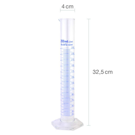 Teqler Cylindre gradué en verre 250 ml