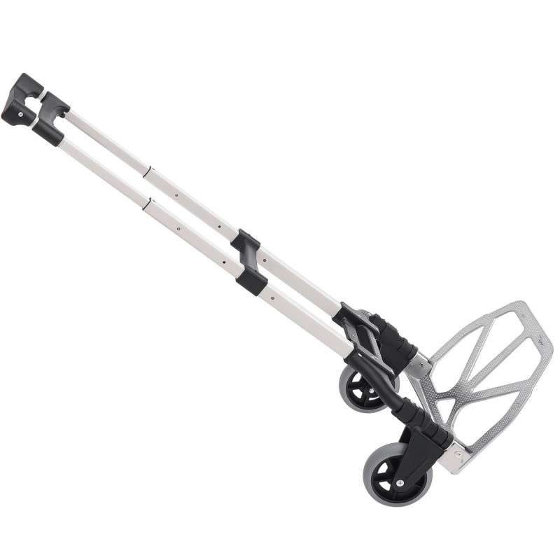 HOMCOM Chariot Diable Pliable Leger telescopique Charge 70kg en Aluminium Argent-Noir HOMCOM Chariot Diable Pliable Leger telescopique Charge 70kg en Aluminium Argent-Noir