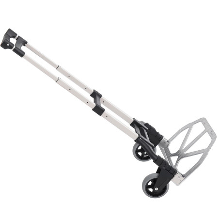 HOMCOM Chariot Diable Pliable Leger telescopique Charge 70kg en Aluminium Argent-Noir