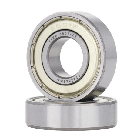 XiKe 6001ZZ Roulements à billes 12x28x8mm - Acier 100Cr6 - Double joint métallique - Pré-lubrifié - Lot de 2.