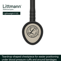 3M Littmann Stéthoscope Lightweight II S.E. tubulure noir, 71 cm, 2450