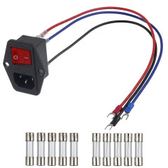 EPLZON 3D imprimante Arcade Interrupteur d'alimentation 10 A 250 V Prise d'alimentation avec fusible 5 A 10 A Câble d'extension