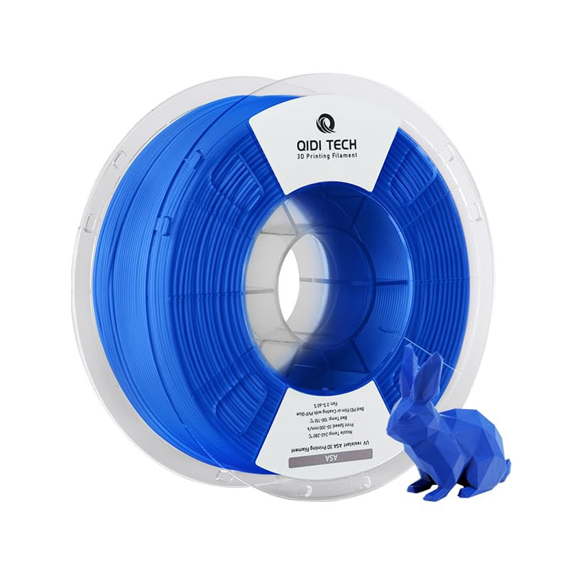 QIDI TECH Filament ASA 1.75mm Bleu,Filament pour imprimante 3D ASA 1kg Spool(2.2lbs),Haute résistance aux UV,Faible odeur,Parfai QIDI TECH Filament ASA 1.75mm Bleu,Filament pour imprimante 3D ASA 1kg Spool(2.2lbs),Haute résistance aux UV,Faible odeur,Parfai