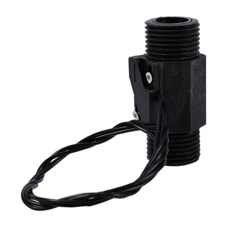AC 220V Interrupteur de Débit d'Eau à Piston Capteur d'Eau Magnétique Vertical/Horizontal en Plastique Noir EFS-04P