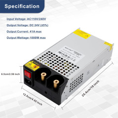 BOSYTRO Alimentation 24V 41A 1000W Transformateur 220v 24v Alimentation à découpage convertisseur pour bande LED, CCTV, radio, c