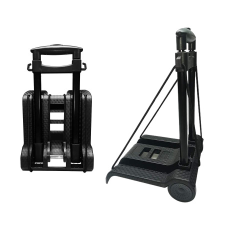Chariot à Main Pliant, avec Roues en PVC résistantes à l'usure et silencieuse, Timon réglable, capacité 40 kg et Poids léger (1,