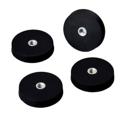MUTUACTOR 4PC Base Magnétique Puissant Disque D'aimant de Néodyme avec Caoutchouc Enduit filetage Interne du Panneau de la Camér