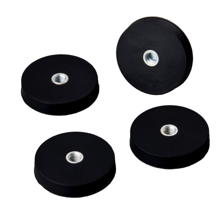 MUTUACTOR 4PC Base Magnétique Puissant Disque D'aimant de Néodyme avec Caoutchouc Enduit filetage Interne du Panneau de la Camér