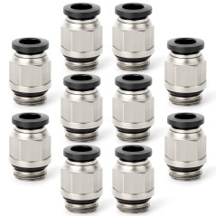 ERGAOBOY 10 Pz Maschio Stragiht 4mm Tubo OD x 1/8" BSP Filettatura Connettore Rapido Con Raccordi Ad Anello Di Tenuta (PC4-01)