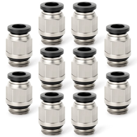ERGAOBOY 10 Pz Maschio Stragiht 4mm Tubo OD x 1/8" BSP Filettatura Connettore Rapido Con Raccordi Ad Anello Di Tenuta (PC4-01)