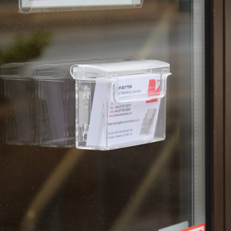 Taymar Porte-cartes de visite avec couvercle Transparent