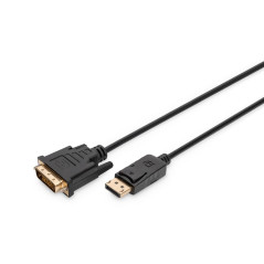 DIGITUS Câble adaptateur DisplayPort - DP - DVI (24+1) - Full-HD 1080p/60Hz - Displayport 1.1a - 2.0m - avec verrouillage - adap