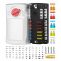 Jtron Boîte à fusibles 12 V pour voiture - 12 compartiments - Avec affichage LED - Couvercle de protection et 12 fusibles standa Jtron Boîte à fusibles 12 V pour voiture - 12 compartiments - Avec affichage LED - Couvercle de protection et 12 fusibles standa