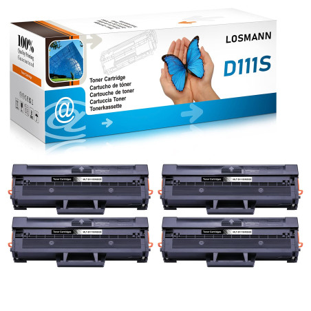 LOSMANN 4x Toner compatible pour Samsung MLT-D111S D111L pour Samsung Xpress M2021W M2022 M2022W M2026 M2026W M2070 M2070F M2070