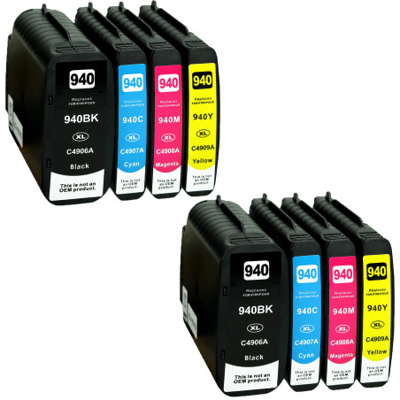 Supply Guy 8 Cartouches d'encre Compatible avec HP 940XL pour HP Officejet Pro 8000 8500 8500A A909A A910A