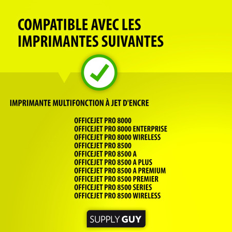 Supply Guy 8 Cartouches d'encre Compatible avec HP 940XL pour HP Officejet Pro 8000 8500 8500A A909A A910A