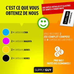 Supply Guy 8 Cartouches d'encre Compatible avec HP 940XL pour HP Officejet Pro 8000 8500 8500A A909A A910A