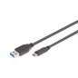 Digitus AK-300136-010-S Câble Adaptateur USB Type C vers USB Type A Noir