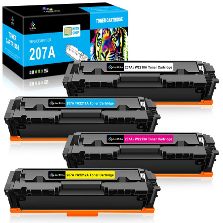LeciRoba 207A (avec Puce) pour Cartouche HP W2210X W2211X W2212X W2213X W2210A W2211A W2212A W2213A 207X 207A ,pour HP Color Las