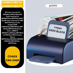 universo cartuccia® CF410A; CF410X; CRG046H Toner noir universel compatible avec HP CF-411X & Canon CRG-046H (noir)