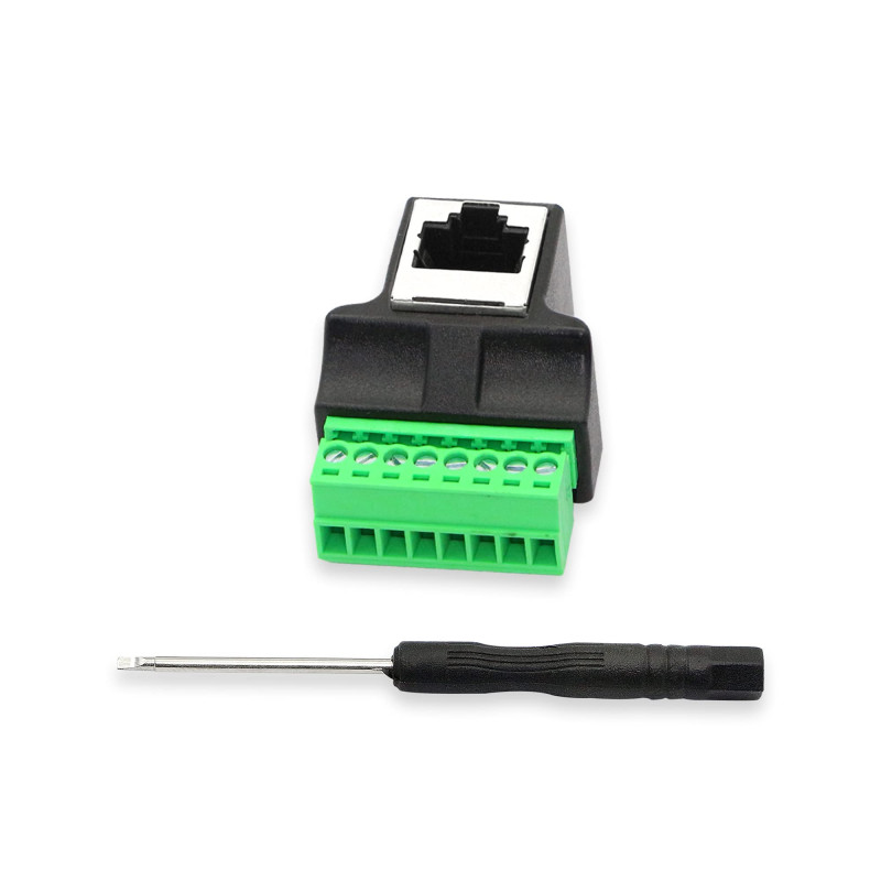 GINTOOYUN Borne à vis RJ45, RJ45 Ethernet 8P8C femelle vers connecteur d'extension 8 broches pour coupleur réseau CCTV DVR Cat7 GINTOOYUN Borne à vis RJ45, RJ45 Ethernet 8P8C femelle vers connecteur d'extension 8 broches pour coupleur réseau CCTV DVR Cat7