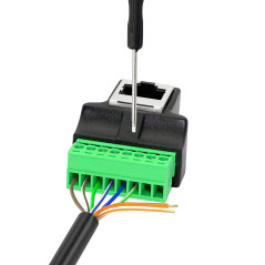 GINTOOYUN Borne à vis RJ45, RJ45 Ethernet 8P8C femelle vers connecteur d'extension 8 broches pour coupleur réseau CCTV DVR Cat7 
