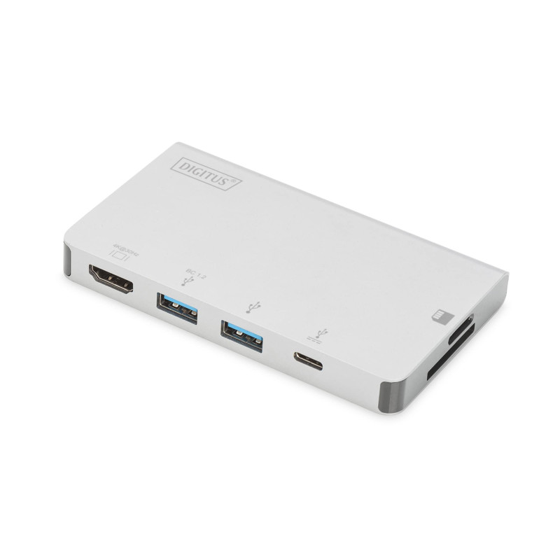 DIGITUS Station d'accueil USB-C de voyage - 6 ports - 1x HDMI (4K@30Hz) - 2x USB 3.0 / USB 2.0, 1x USB Type-C - Lecteur de carte DIGITUS Station d'accueil USB-C de voyage - 6 ports - 1x HDMI (4K@30Hz) - 2x USB 3.0 / USB 2.0, 1x USB Type-C - Lecteur de carte