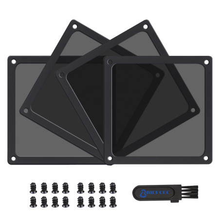 BRIEFCEC Ventilateur PC Filtre Grille Ventilation Filtre anti Poussière PC, 140mm Magnétique PVC Cadre pour PC Grille Ventilateu