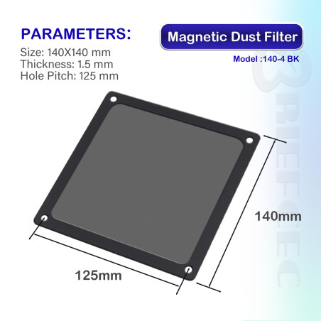 BRIEFCEC Ventilateur PC Filtre Grille Ventilation Filtre anti Poussière PC, 140mm Magnétique PVC Cadre pour PC Grille Ventilateu