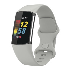 Wownadu Bracelets Compatible pour Fitbit Charge 5 / Charge 6 Bracelet de Rechange Band Gris pour Femme Homme Silicone Sport Stra