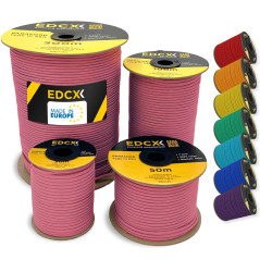 EdcX Paracorde en Nylon 4 mm 550 50 m (165 Pieds) - Type III, Corde 100% Nylon, Corde à 7 brins, Corde en Nylon 4 mm dans des Co