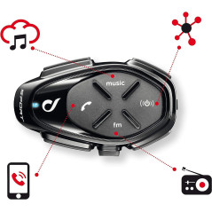 Interphone Sport - Un Paquet - Système de Communication Moto Bluetooth, Jusqu'à 4 Riders, Portée 1.2 Km, Contrôle du Bruit, Jusq