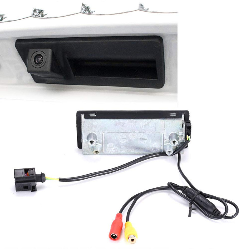 HD Vision Nocturne Caméra de Recul avec Interrupteur de Poignée de Coffre Remplacement pour Bora Variant Kombi 1J6/Golf IV 4 MK4
