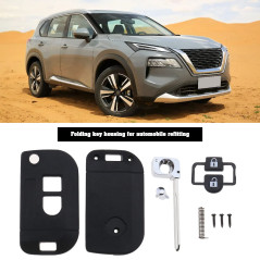 Create idea Coque de Clé à Distance à 2 Boutons Compatible avec Micra Note Navara Qashqai Murano Patrol X-Trail Almera Housse de