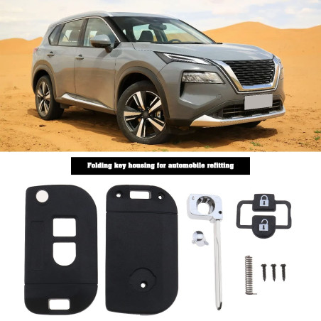 Create idea Coque de Clé à Distance à 2 Boutons Compatible avec Micra Note Navara Qashqai Murano Patrol X-Trail Almera Housse de