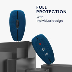 kwmobile Coque clé de Voiture Compatible avec Ford Keyless Go 3-Bouton Accessoire clé Voiture - Protection étui Souple en Silico