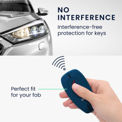 kwmobile Coque clé de Voiture Compatible avec Ford Keyless Go 3-Bouton Accessoire clé Voiture - Protection étui Souple en Silico