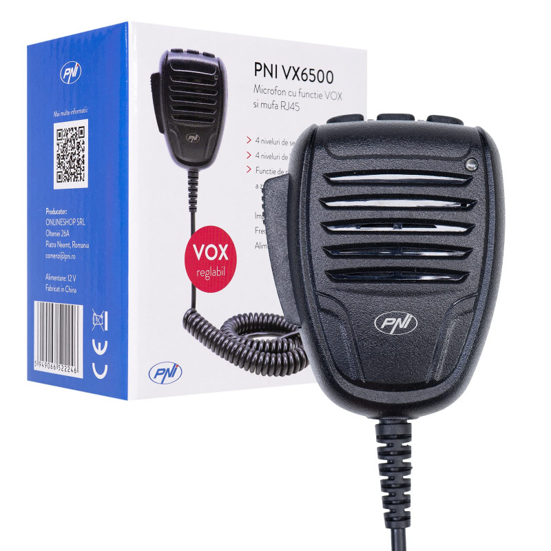 PNI Microphone VX6500 avec Fonction VOX, avec Prise RJ11, pour Radio CB CB HP 6500 HP 7120 PNI Microphone VX6500 avec Fonction VOX, avec Prise RJ11, pour Radio CB CB HP 6500 HP 7120