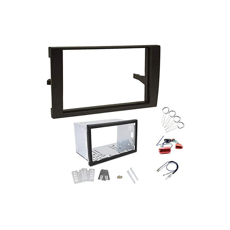Sound-way Kit Montage Autoradio, Cadre de Radio, Façade 2 DIN, Cable Adaptateur Connecteur ISO, Adaptateur Antenne, Clés Demonta Sound-way Kit Montage Autoradio, Cadre de Radio, Façade 2 DIN, Cable Adaptateur Connecteur ISO, Adaptateur Antenne, Clés Demonta